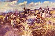 Charles M Russell Tight Dalley and a Loose Latigo Spain oil painting artist